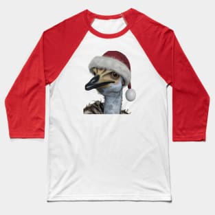 Cute Australian Emu Wearing A Festive Holiday Hat Baseball T-Shirt